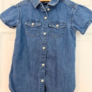 GAP Toddlers Classic Blue Jean Button-Down Dress